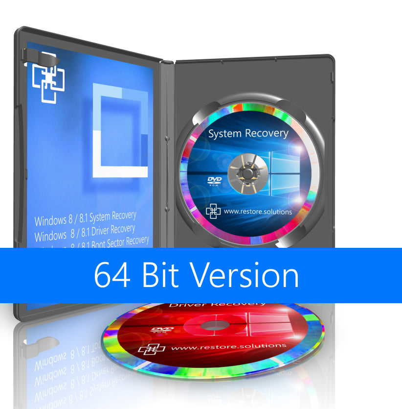 Lenovo Windows 8 / 8.1 Recovery Reinstall Repair 64 Bit Boot DVD