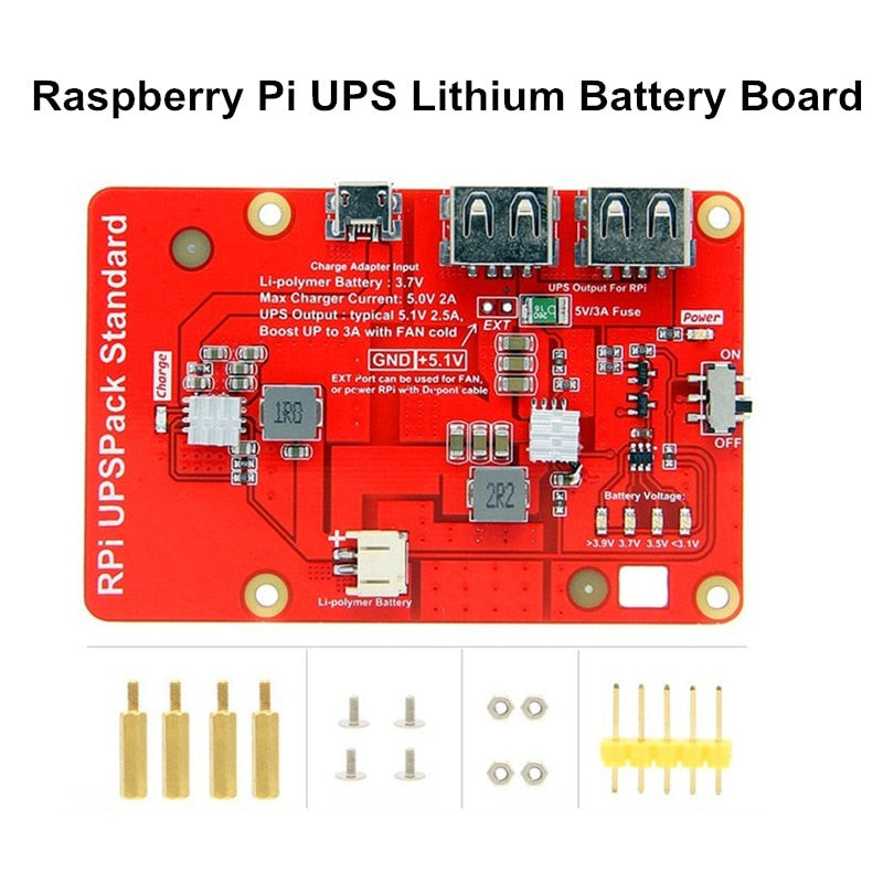 Raspberry Pi 3B+ 3B 4B Lithium Charger Shield Battery Expansion Board