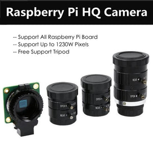 Original Raspberry Pi HQ Camera Module Triple 6mm Wide Angle Lens 16mm HD Telephoto Lens Supports Max 1230W Pixels